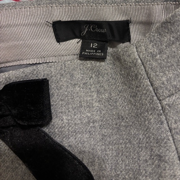 J. Crew Gray Pencil Skirt with Black Bow Details - Picture 2 of 4